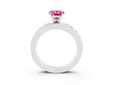 White gold Oval Cut Cut Channel Set Diamond Engagement Ring with Four-Prong Setting_3