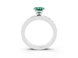 White gold Oval Cut Cut Channel Set Diamond Engagement Ring with Four-Prong Setting_3