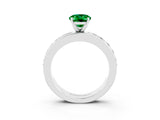 White gold Oval Cut Cut Channel Set Diamond Engagement Ring with Four-Prong Setting_3