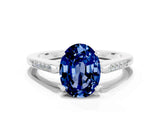 White gold Oval Cut Cut Channel Set Solitaire Engagement Ring with Four-Prong Setting_24