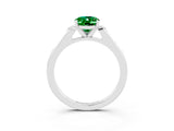 White gold Oval Cut Cut Channel Set Solitaire Engagement Ring with Four-Prong Setting_3