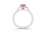 White gold Oval Cut Cut Channel Set Solitaire Engagement Ring with Four-Prong Setting_3