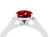 White gold Oval Cut Cut Channel Set Solitaire Engagement Ring with Four-Prong Setting_4