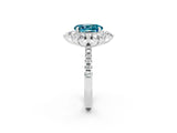 White gold Oval Cut Cut Diamond Floral Halo Pave Band with Prong Setting_2