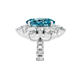 White gold Oval Cut Cut Diamond Floral Halo Pave Band with Prong Setting_5