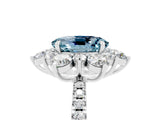 White gold Oval Cut Cut Diamond Floral Halo Pave Band with Prong Setting_5