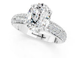 White gold Oval Cut Cut Diamond Milgrain Marquise Band with Prong Setting_1