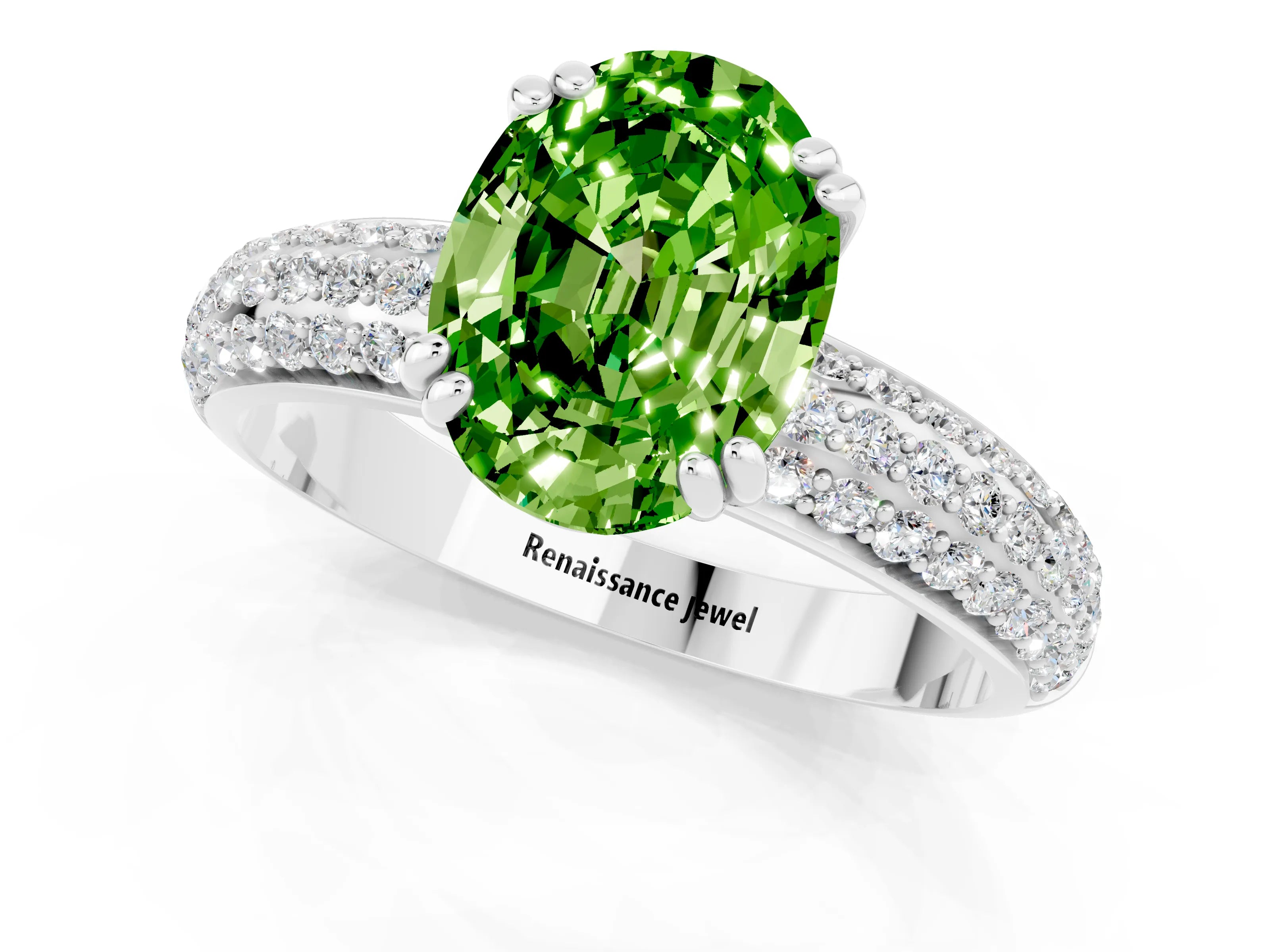 White gold Oval Cut Cut Diamond Milgrain Marquise Band with Prong Setting_1