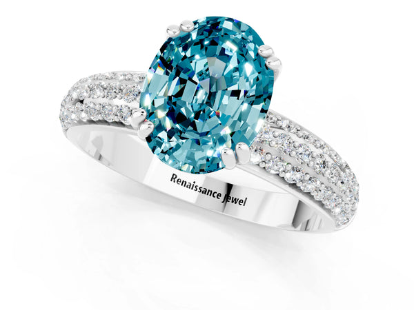 White gold Oval Cut Cut Diamond Milgrain Marquise Band with Prong Setting