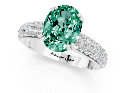 White gold Oval Cut Cut Diamond Milgrain Marquise Band with Prong Setting_1