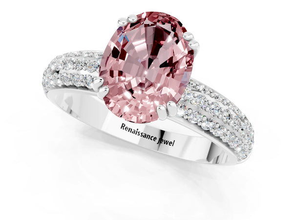 Silver Oval Cut Cut Diamond Milgrain Marquise Band with Prong Setting