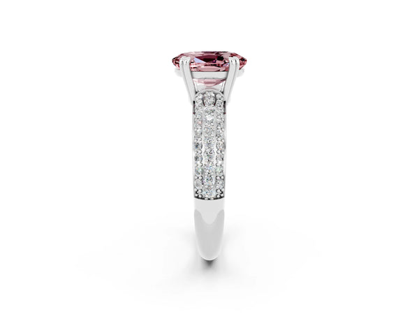Platinum Oval Cut Cut Diamond Milgrain Marquise Band with Prong Setting