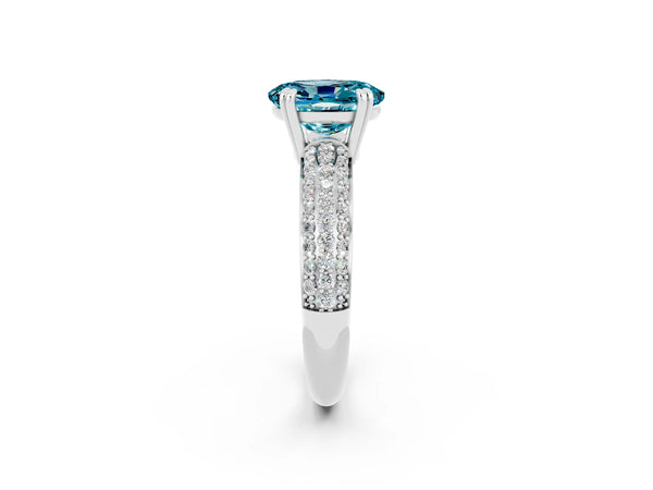 Platinum Oval Cut Cut Diamond Milgrain Marquise Band with Prong Setting