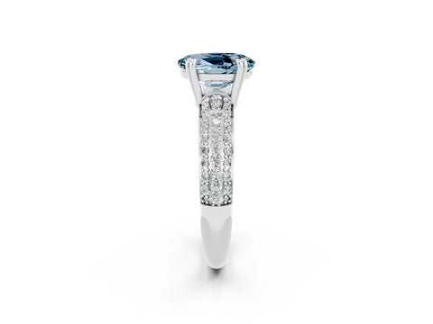 White gold Oval Cut Cut Diamond Milgrain Marquise Band with Prong Setting_2