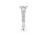 White gold Oval Cut Cut Diamond Milgrain Marquise Band with Prong Setting_2