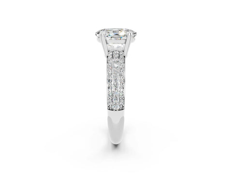 White gold Oval Cut Cut Diamond Milgrain Marquise Band with Prong Setting_2
