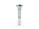 White gold Oval Cut Cut Diamond Milgrain Marquise Band with Prong Setting_2