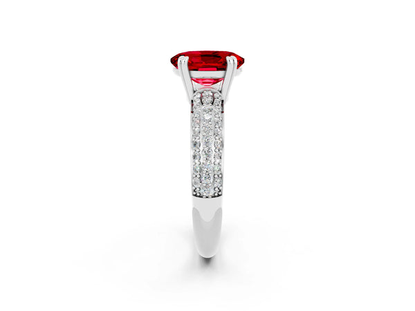 Platinum Oval Cut Cut Diamond Milgrain Marquise Band with Prong Setting