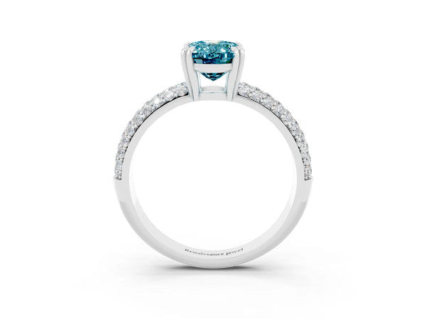 Platinum Oval Cut Cut Diamond Milgrain Marquise Band with Prong Setting