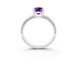 White gold Oval Cut Cut Diamond Milgrain Marquise Band with Prong Setting_3