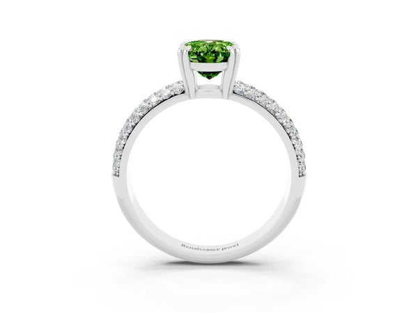 White gold Oval Cut Cut Diamond Milgrain Marquise Band with Prong Setting