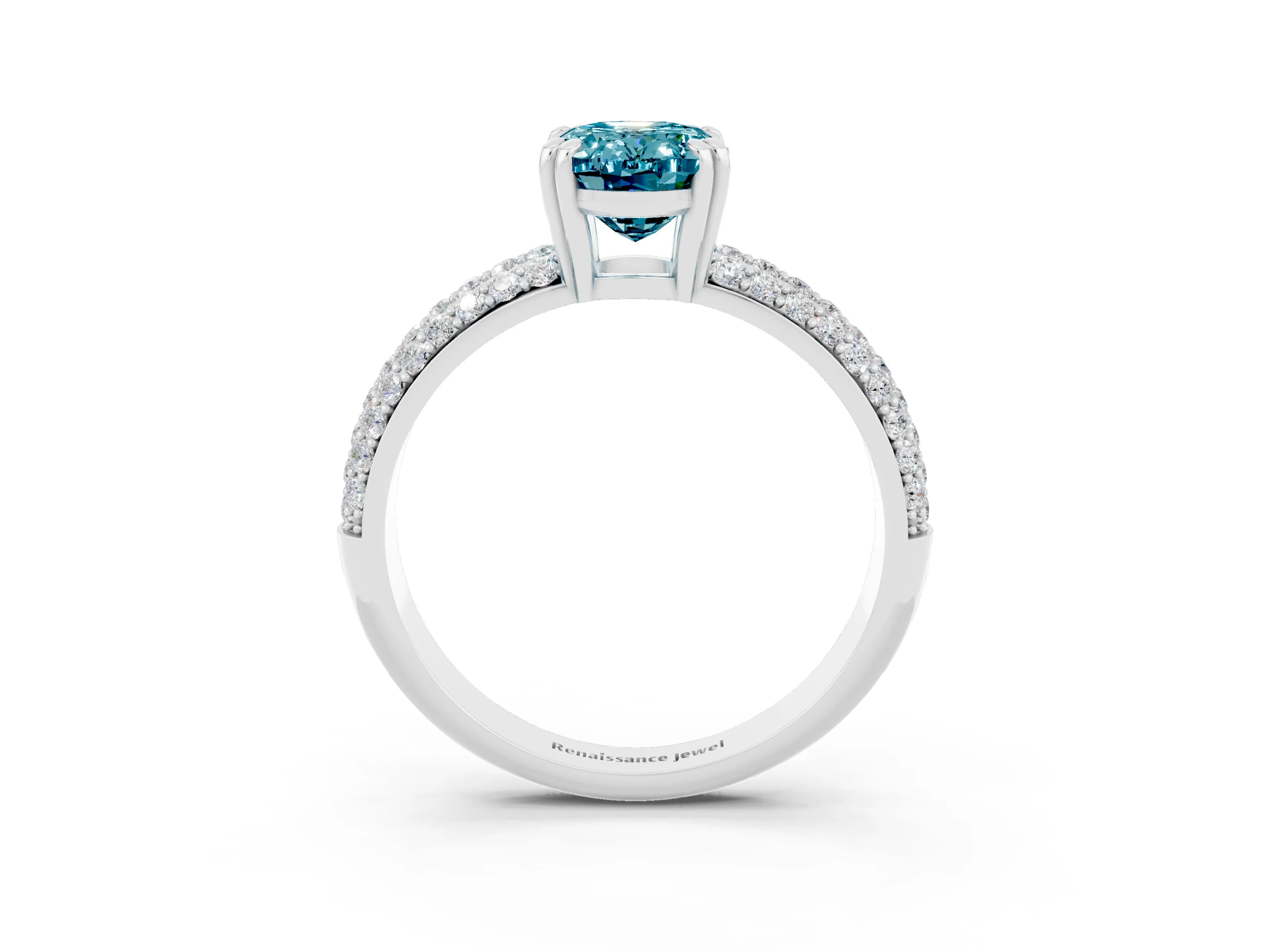 White gold Oval Cut Cut Diamond Milgrain Marquise Band with Prong Setting_3