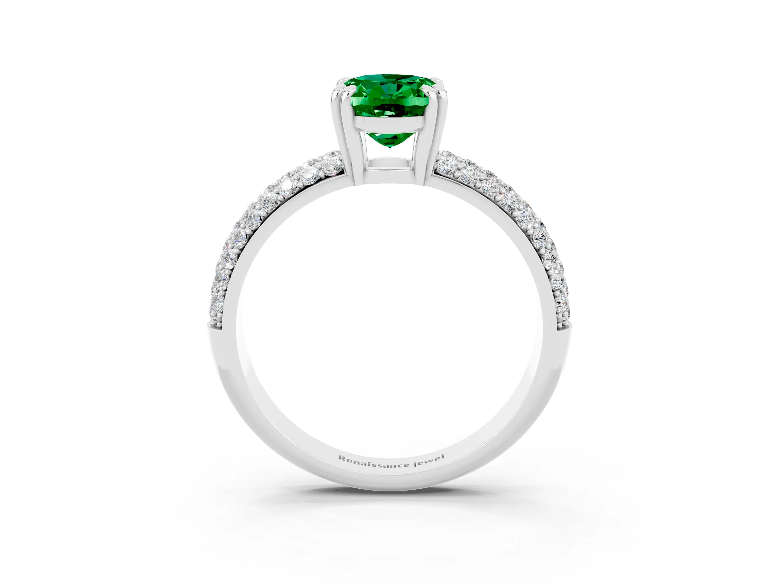 White gold Oval Cut Cut Diamond Milgrain Marquise Band with Prong Setting_3