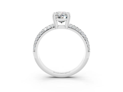 White gold Oval Cut Cut Diamond Milgrain Marquise Band with Prong Setting_3