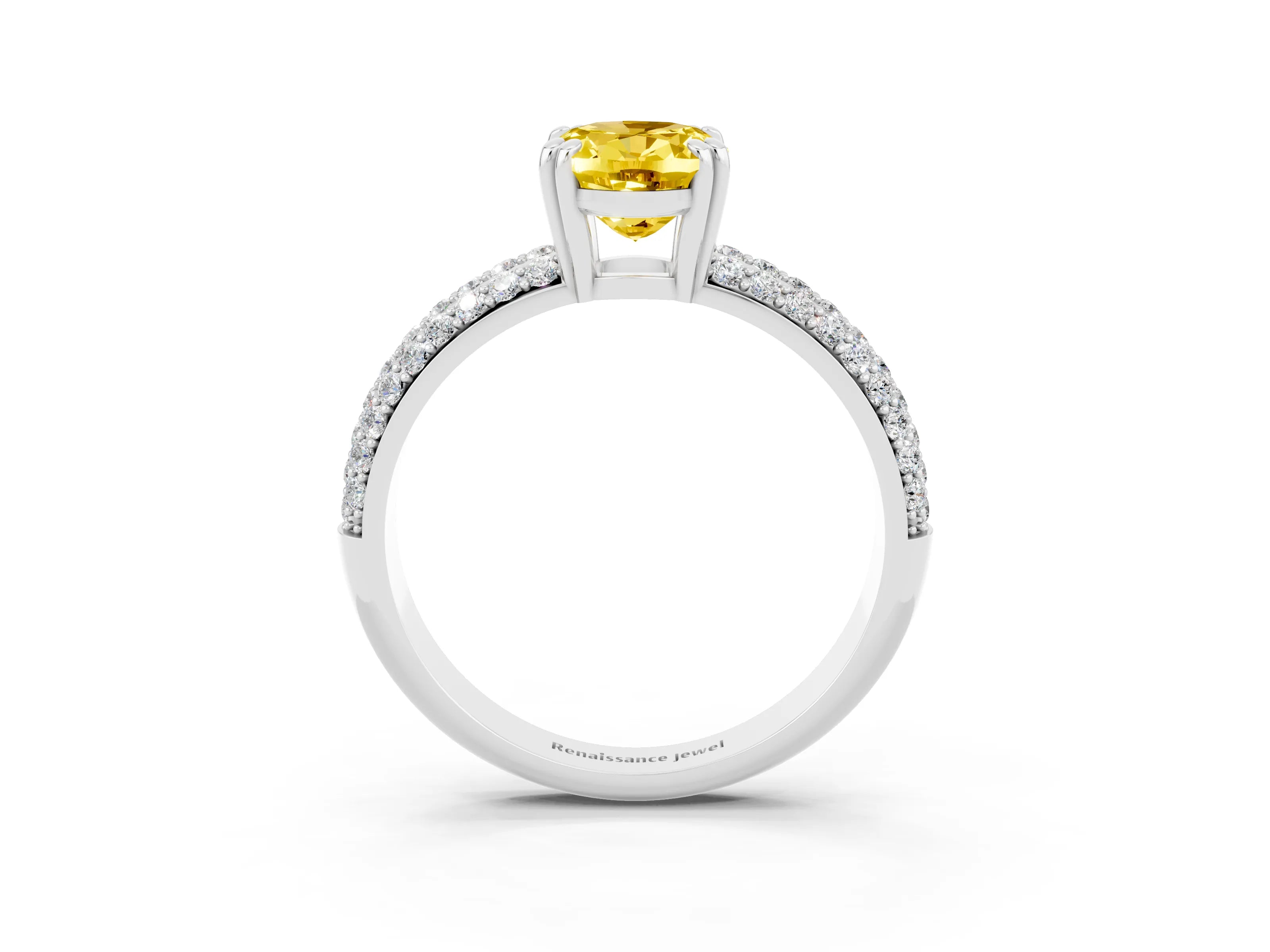 White gold Oval Cut Cut Diamond Milgrain Marquise Band with Prong Setting_3