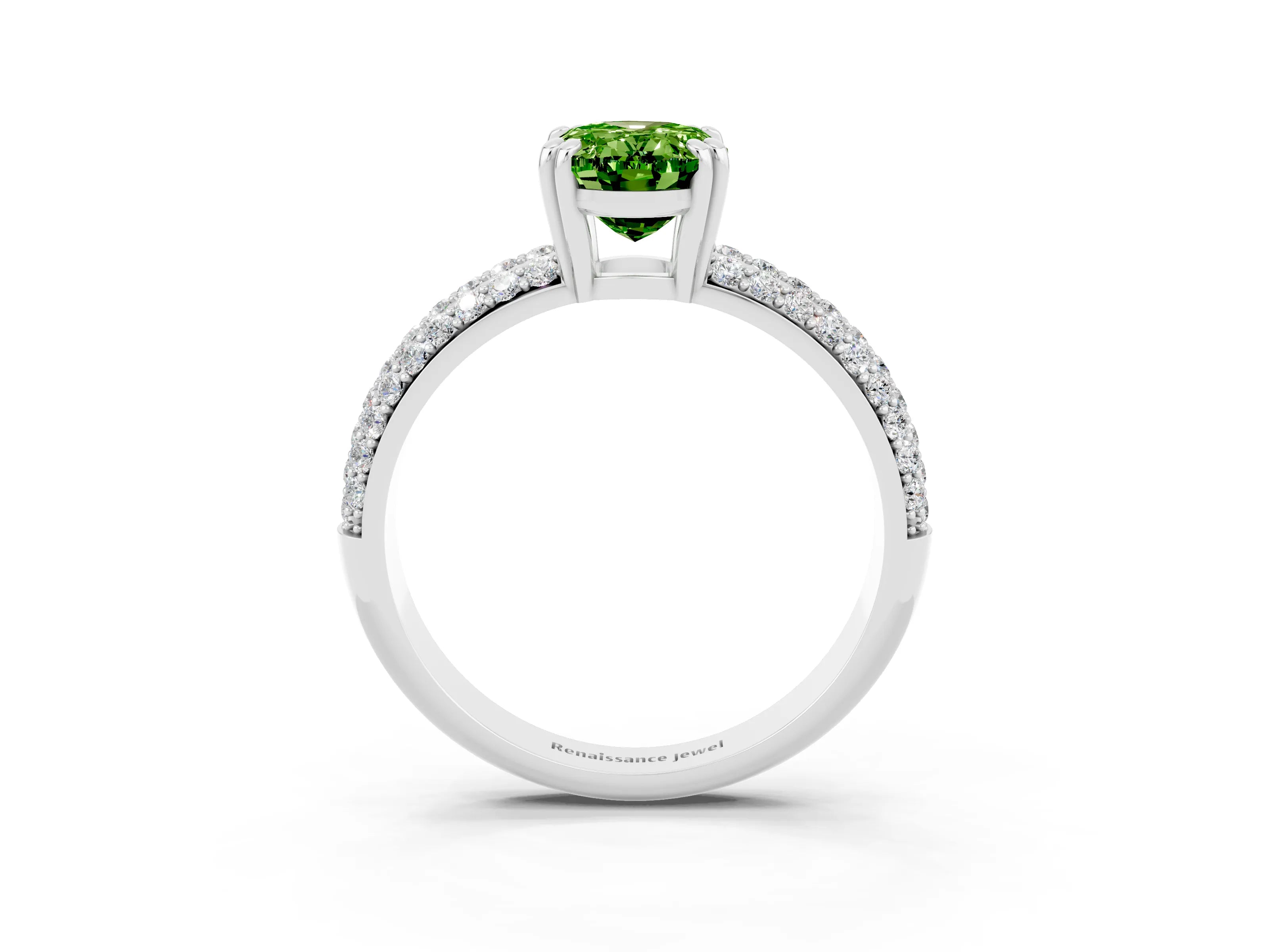 White gold Oval Cut Cut Diamond Milgrain Marquise Band with Prong Setting_3