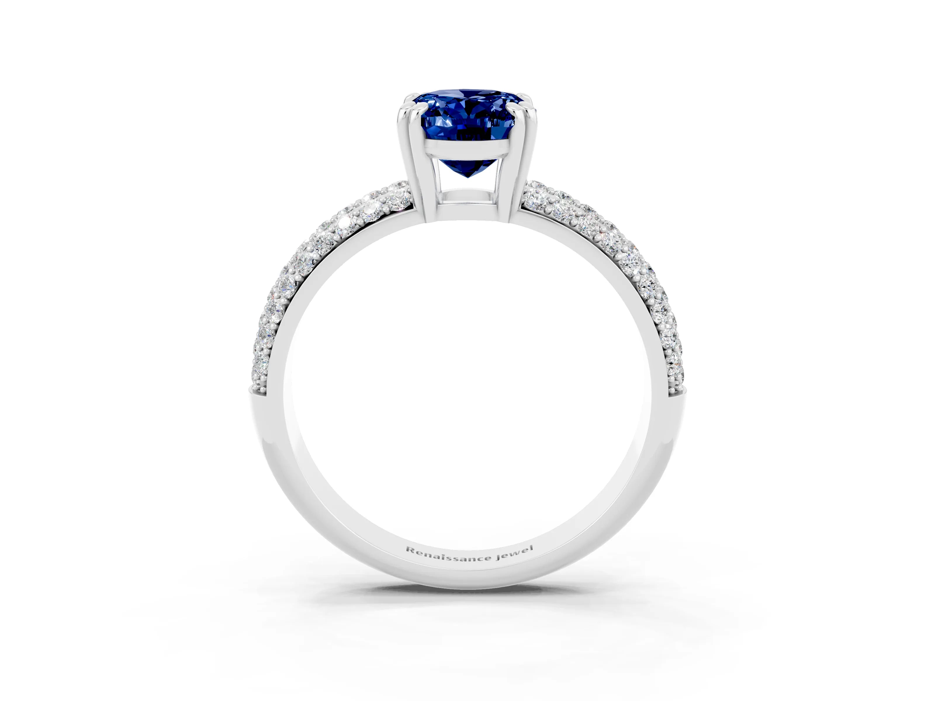 White gold Oval Cut Cut Diamond Milgrain Marquise Band with Prong Setting_3
