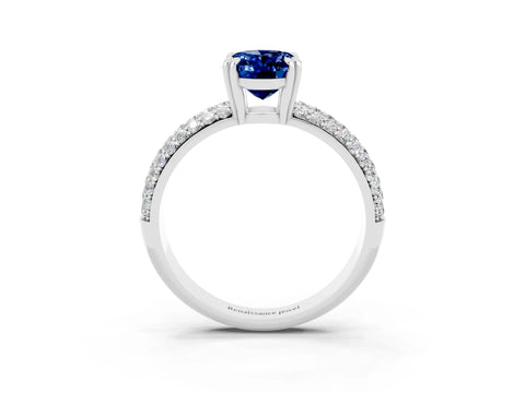 White gold Oval Cut Cut Diamond Milgrain Marquise Band with Prong Setting_3