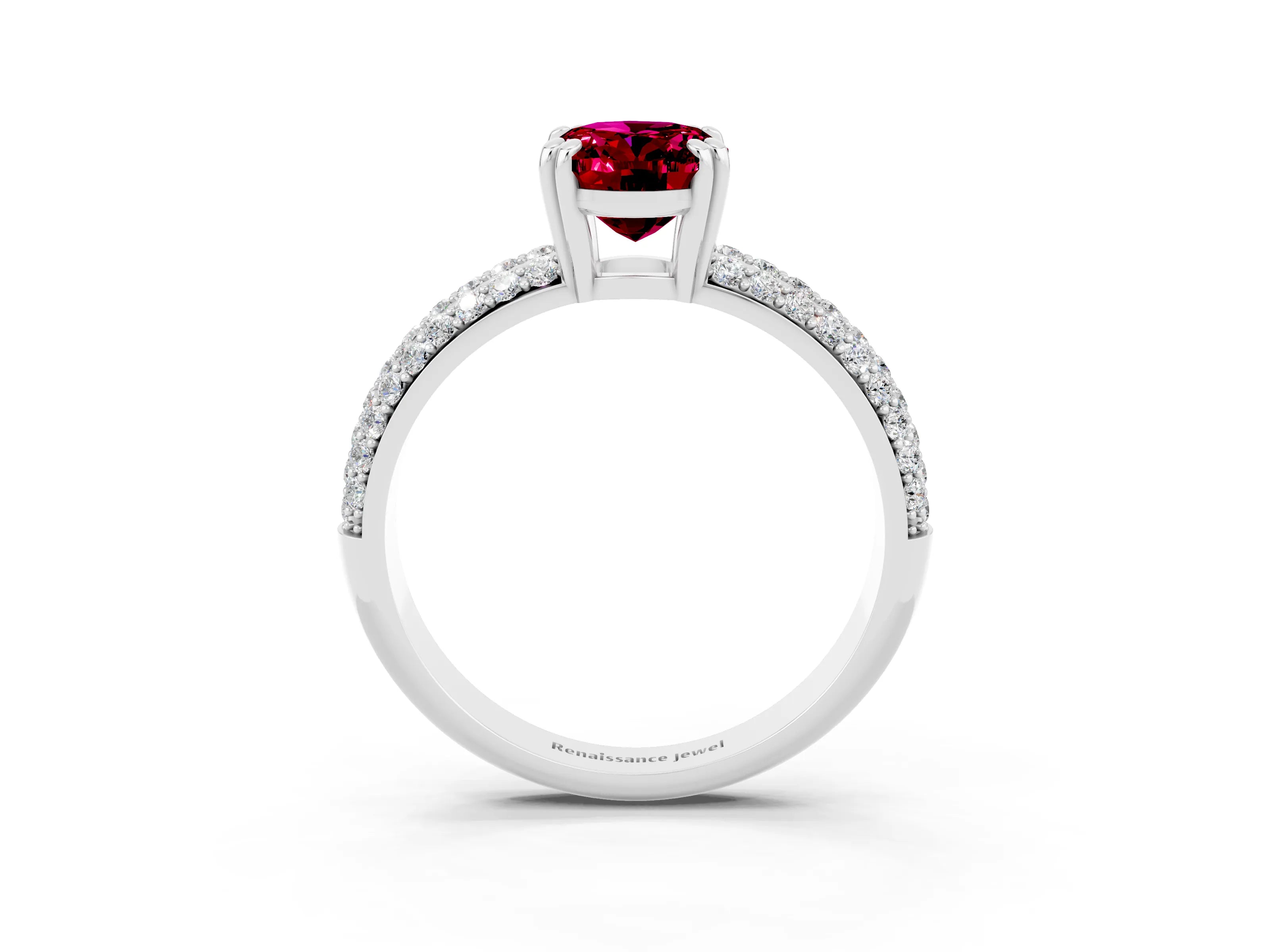White gold Oval Cut Cut Diamond Milgrain Marquise Band with Prong Setting_3