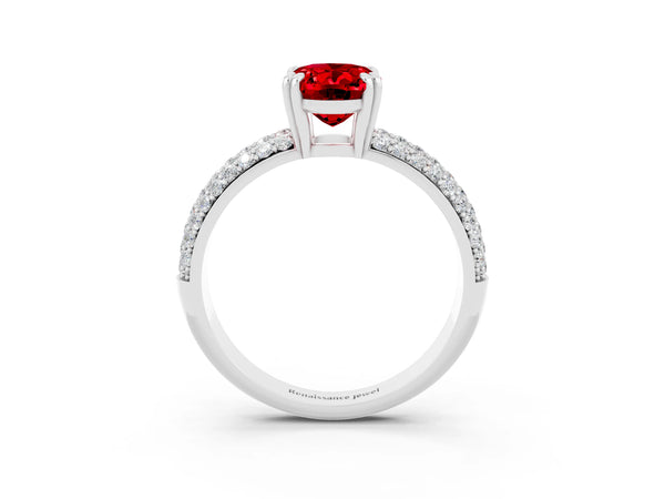 White gold Oval Cut Cut Diamond Milgrain Marquise Band with Prong Setting