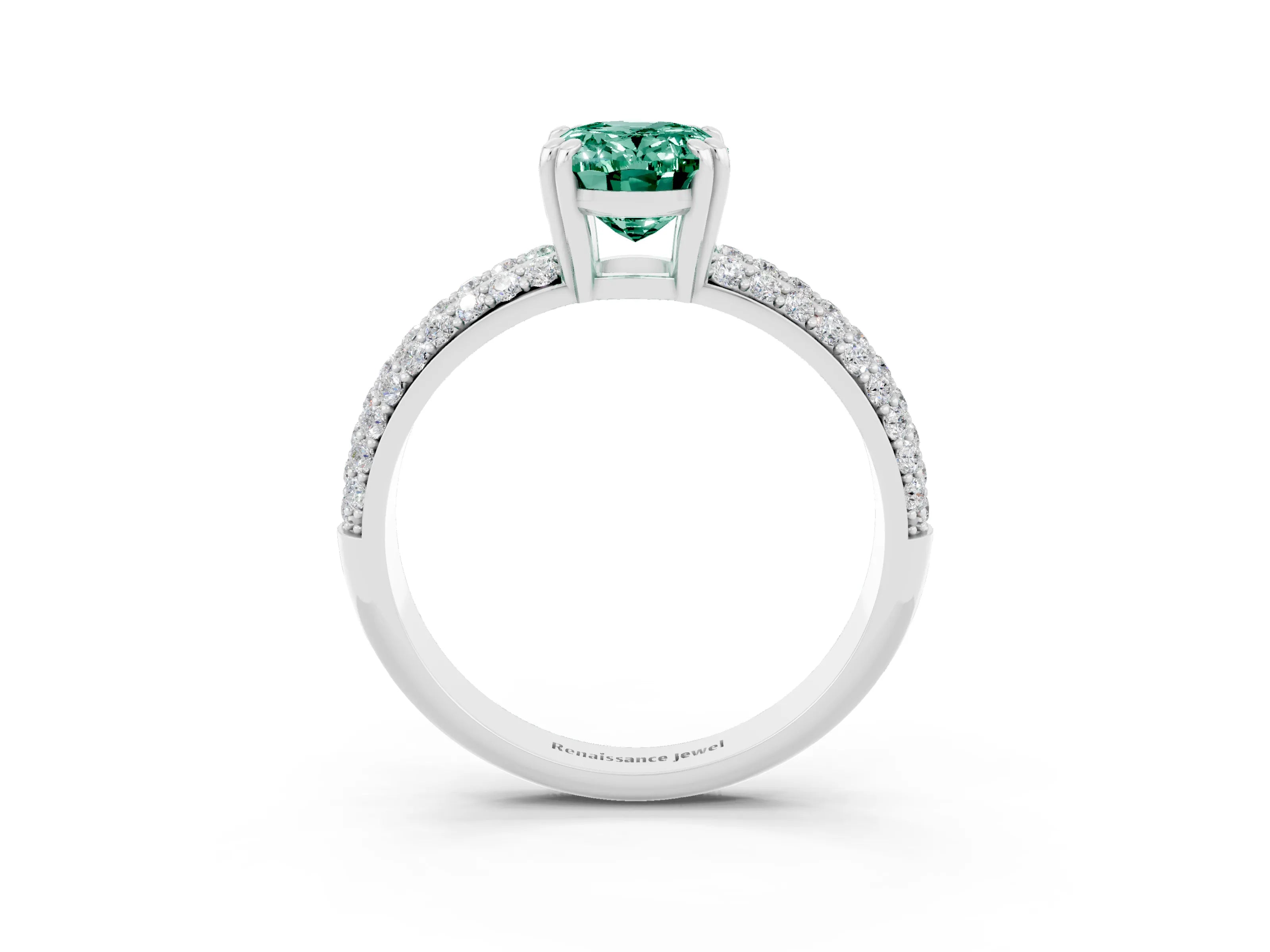 White gold Oval Cut Cut Diamond Milgrain Marquise Band with Prong Setting_3