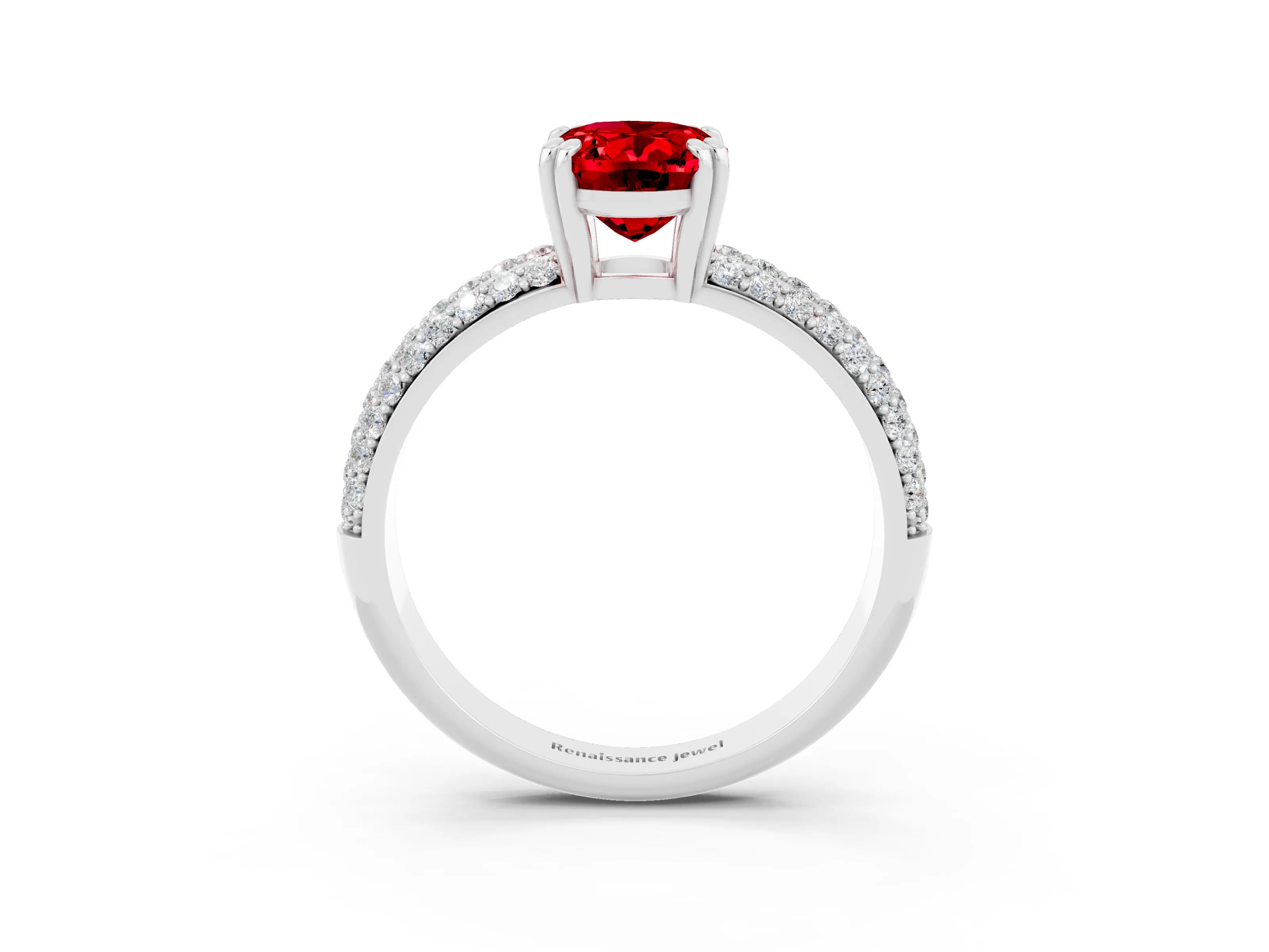 White gold Oval Cut Cut Diamond Milgrain Marquise Band with Prong Setting_3
