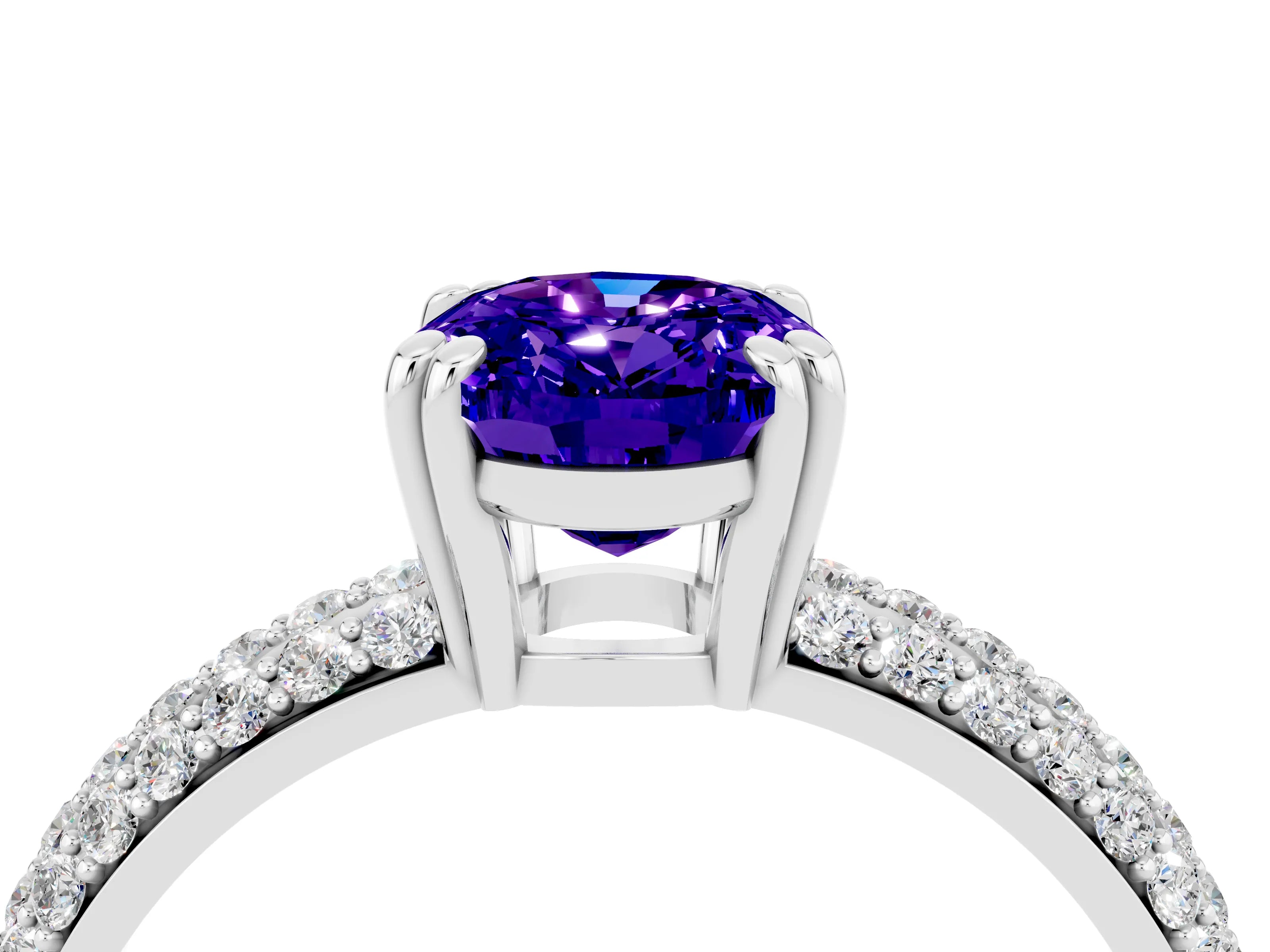 White gold Oval Cut Cut Diamond Milgrain Marquise Band with Prong Setting_4