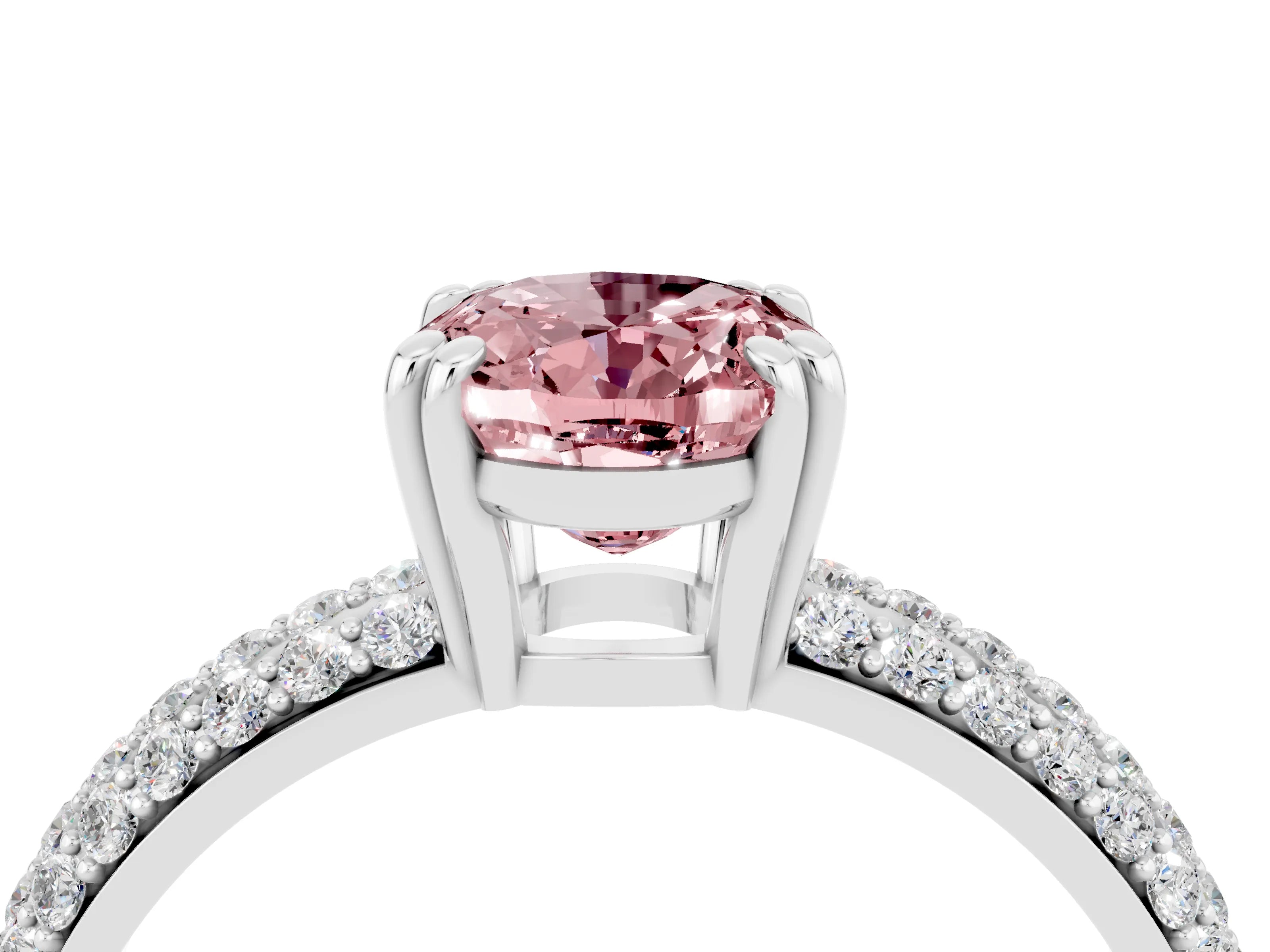 White gold Oval Cut Cut Diamond Milgrain Marquise Band with Prong Setting_4