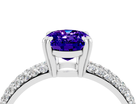 White gold Oval Cut Cut Diamond Milgrain Marquise Band with Prong Setting_4