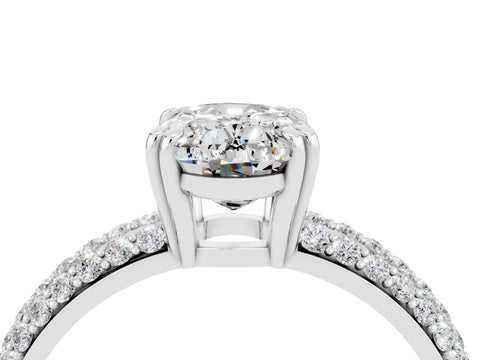 White gold Oval Cut Cut Diamond Milgrain Marquise Band with Prong Setting_4