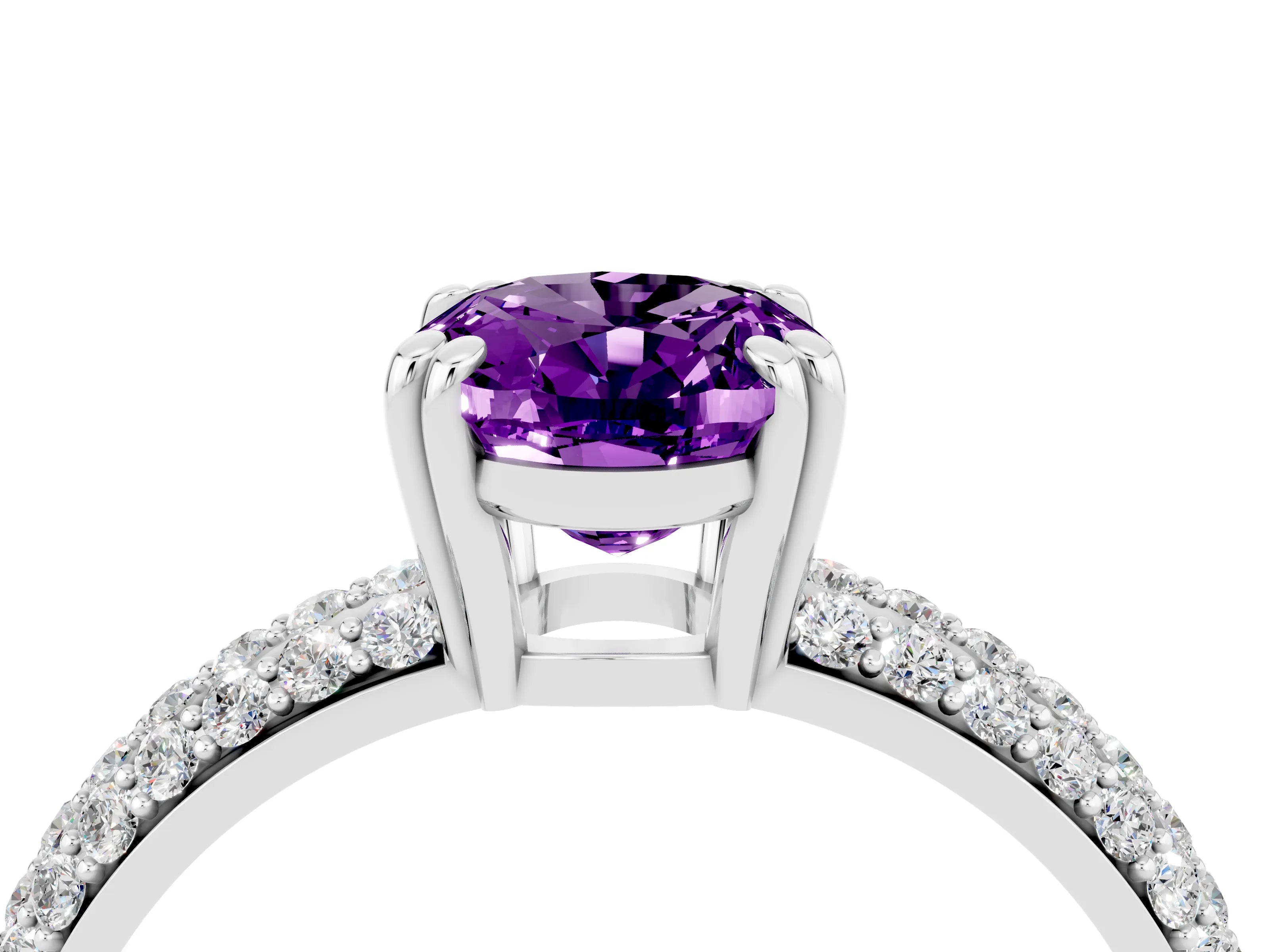 White gold Oval Cut Cut Diamond Milgrain Marquise Band with Prong Setting_4
