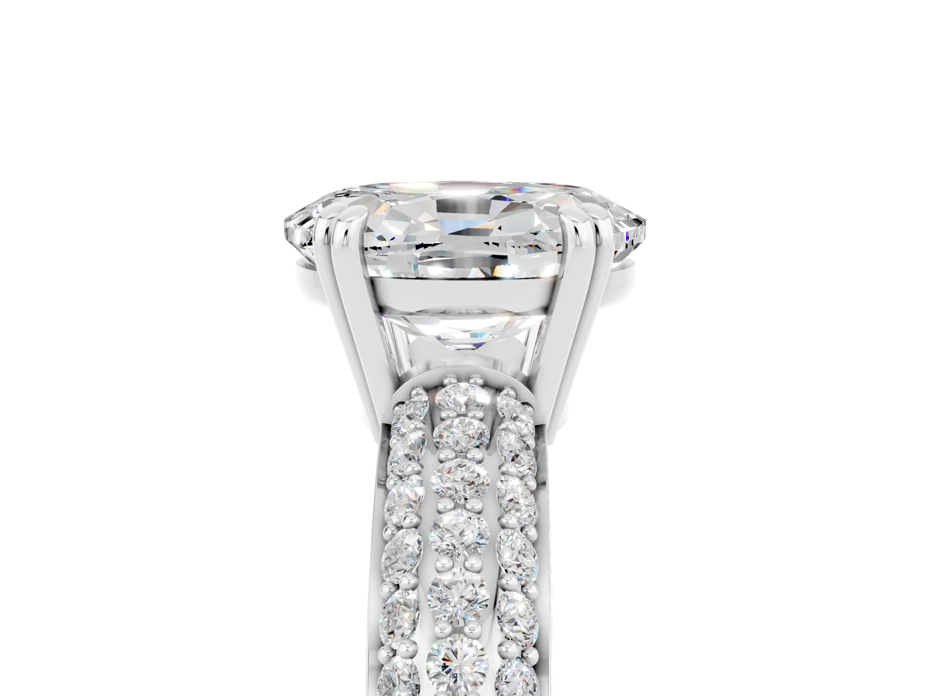 White gold Oval Cut Cut Diamond Milgrain Marquise Band with Prong Setting_5