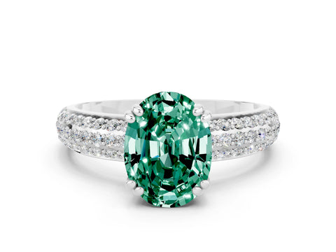 White gold Oval Cut Cut Diamond Milgrain Marquise Band with Prong Setting