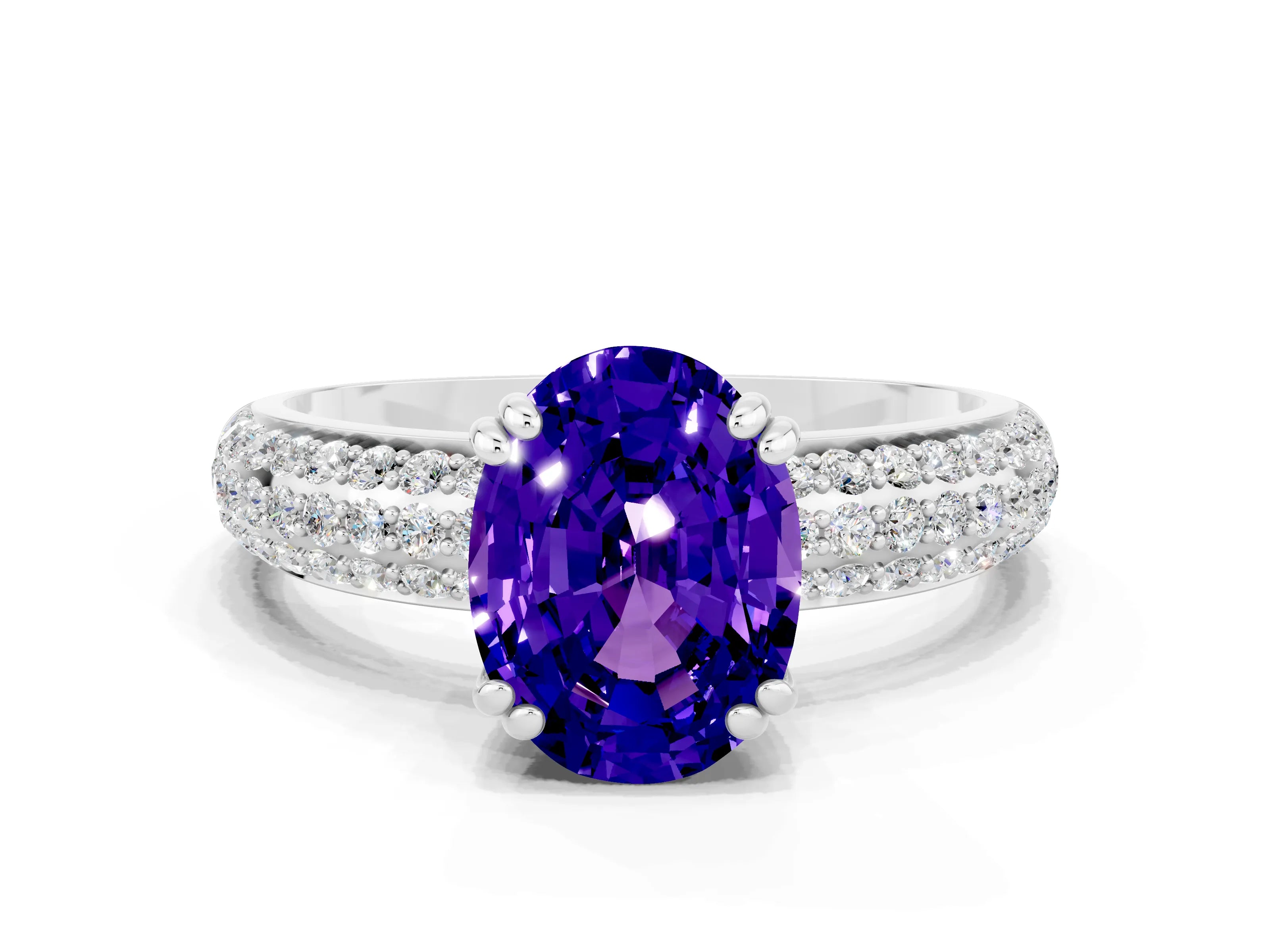 White gold Oval Cut Cut Diamond Milgrain Marquise Band with Prong Setting