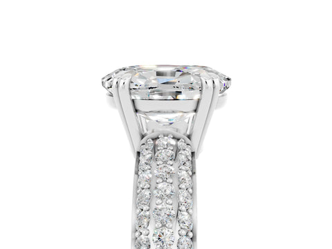 White gold Oval Cut Cut Diamond Milgrain Marquise Band with Prong Setting_5