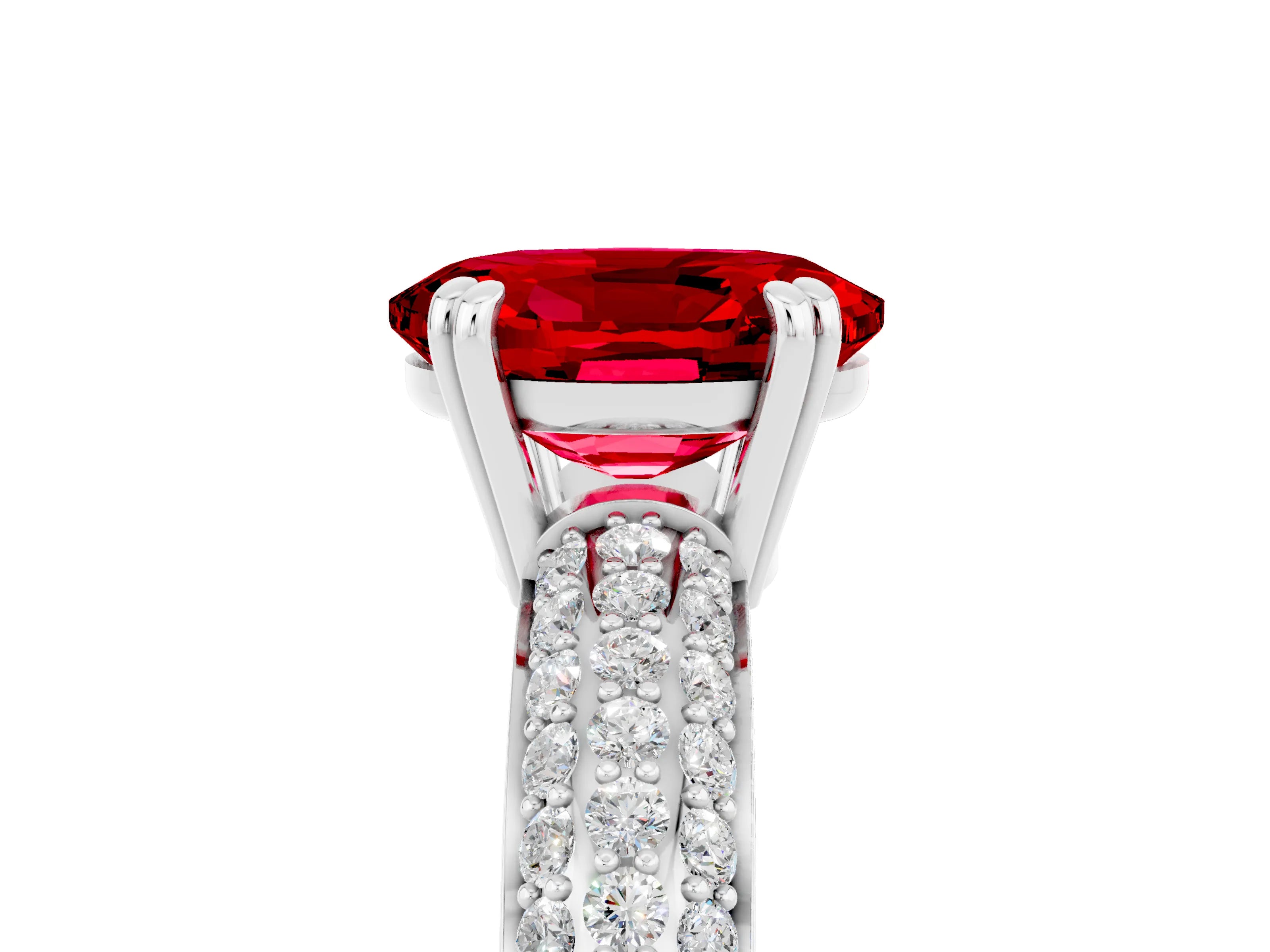 White gold Oval Cut Cut Diamond Milgrain Marquise Band with Prong Setting_5