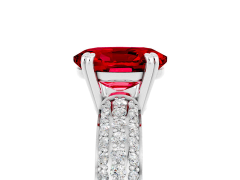 White gold Oval Cut Cut Diamond Milgrain Marquise Band with Prong Setting_5