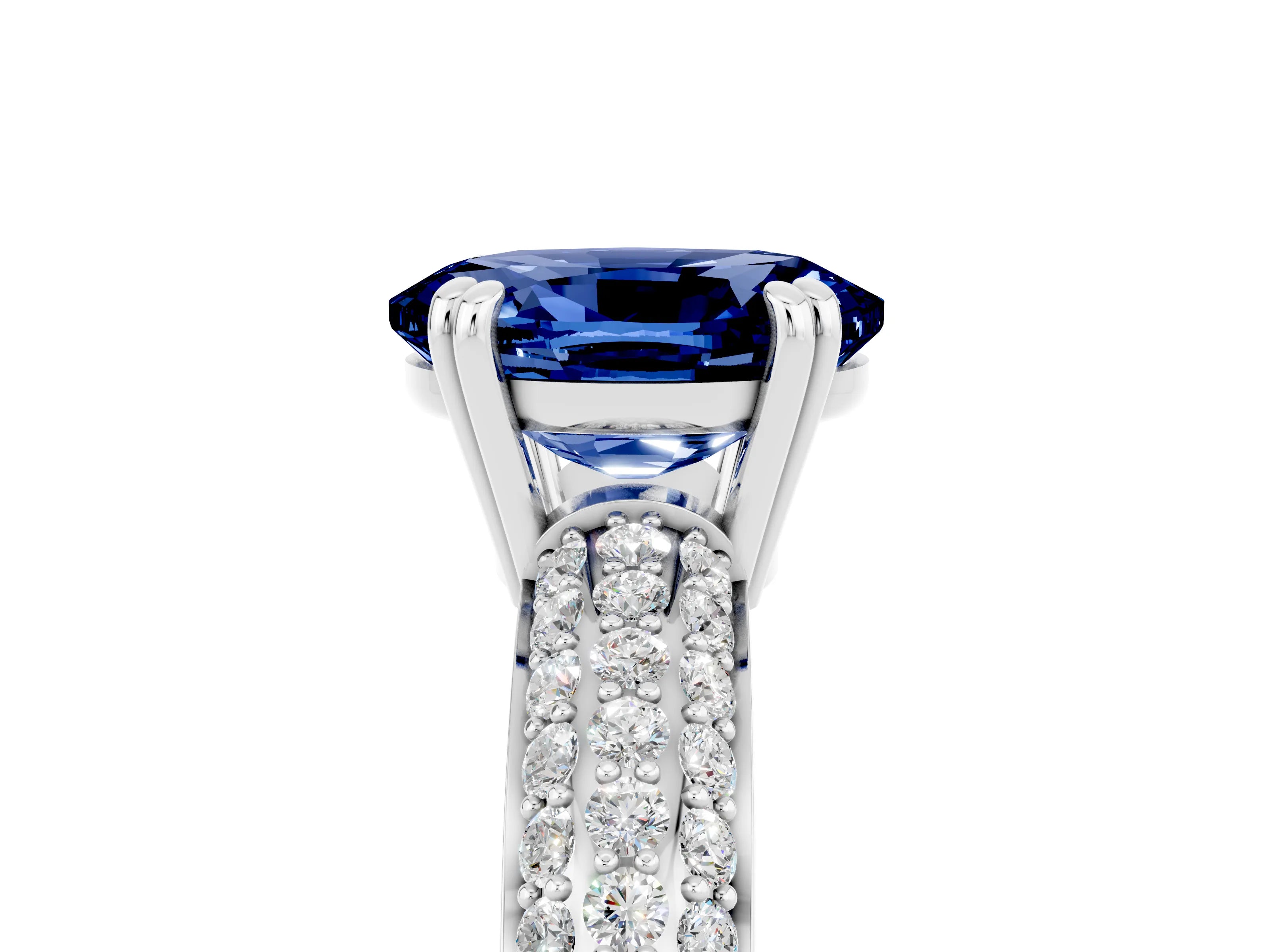 White gold Oval Cut Cut Diamond Milgrain Marquise Band with Prong Setting_5