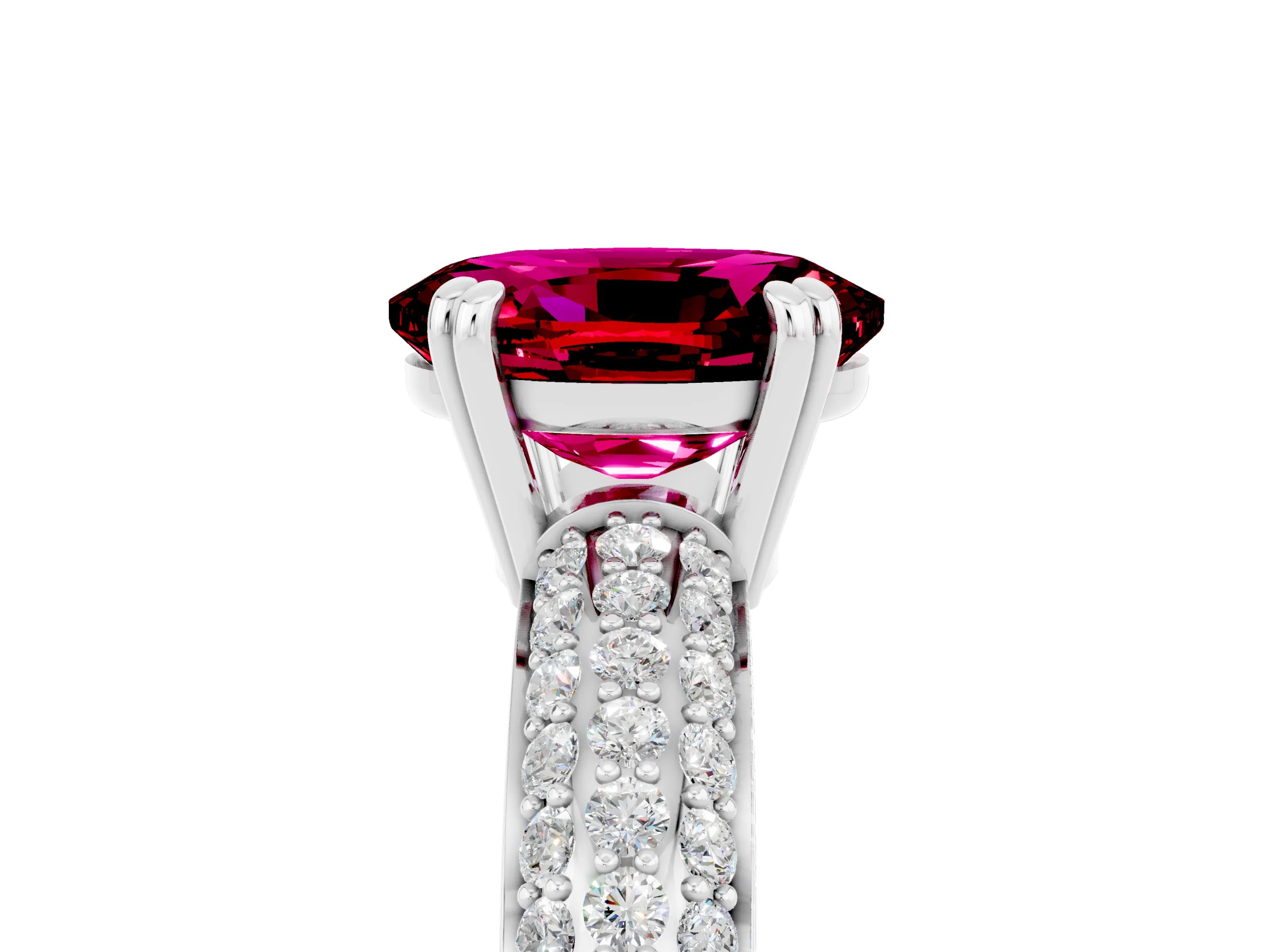 White gold Oval Cut Cut Diamond Milgrain Marquise Band with Prong Setting_5