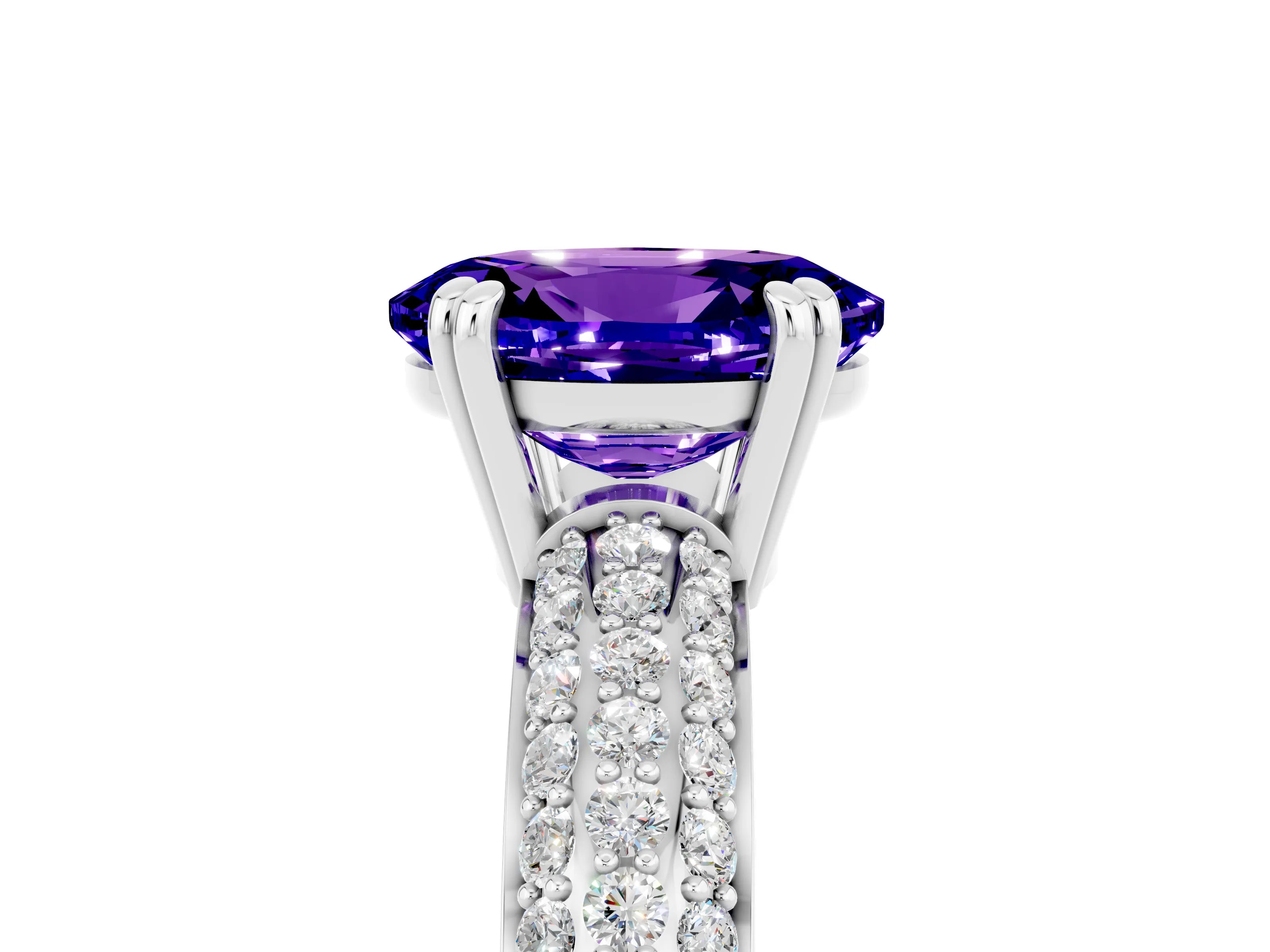 White gold Oval Cut Cut Diamond Milgrain Marquise Band with Prong Setting_5